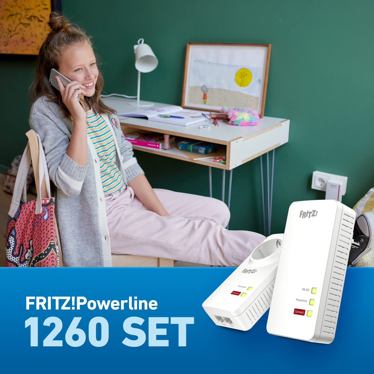 AVM FRITZ!Powerline 1260 WLAN Set Powerline Adapter Wi-Fi 5 1200 MBit/s