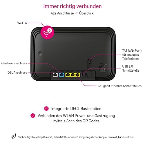 Telekom Speedport Smart 4 R2 Wi-Fi 6 Router 5600 MBit/s Mesh DECT SmartHome