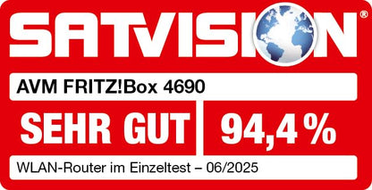 AVM FRITZ!Box 4690 WLAN Mesh Router Wi-Fi 7 7 GBit/s 10G Glasfaser