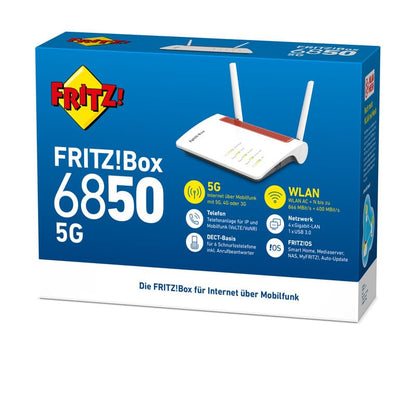 AVM FRITZ!Box 6850 5G Mobilfunk Router 1300 MBit/s WLAN AC+N DECT USB