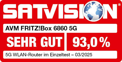 AVM FRITZ!Box 6860 5G Router Indoor Outdoor Wi-Fi 6 3 GBit/s PoE DECT