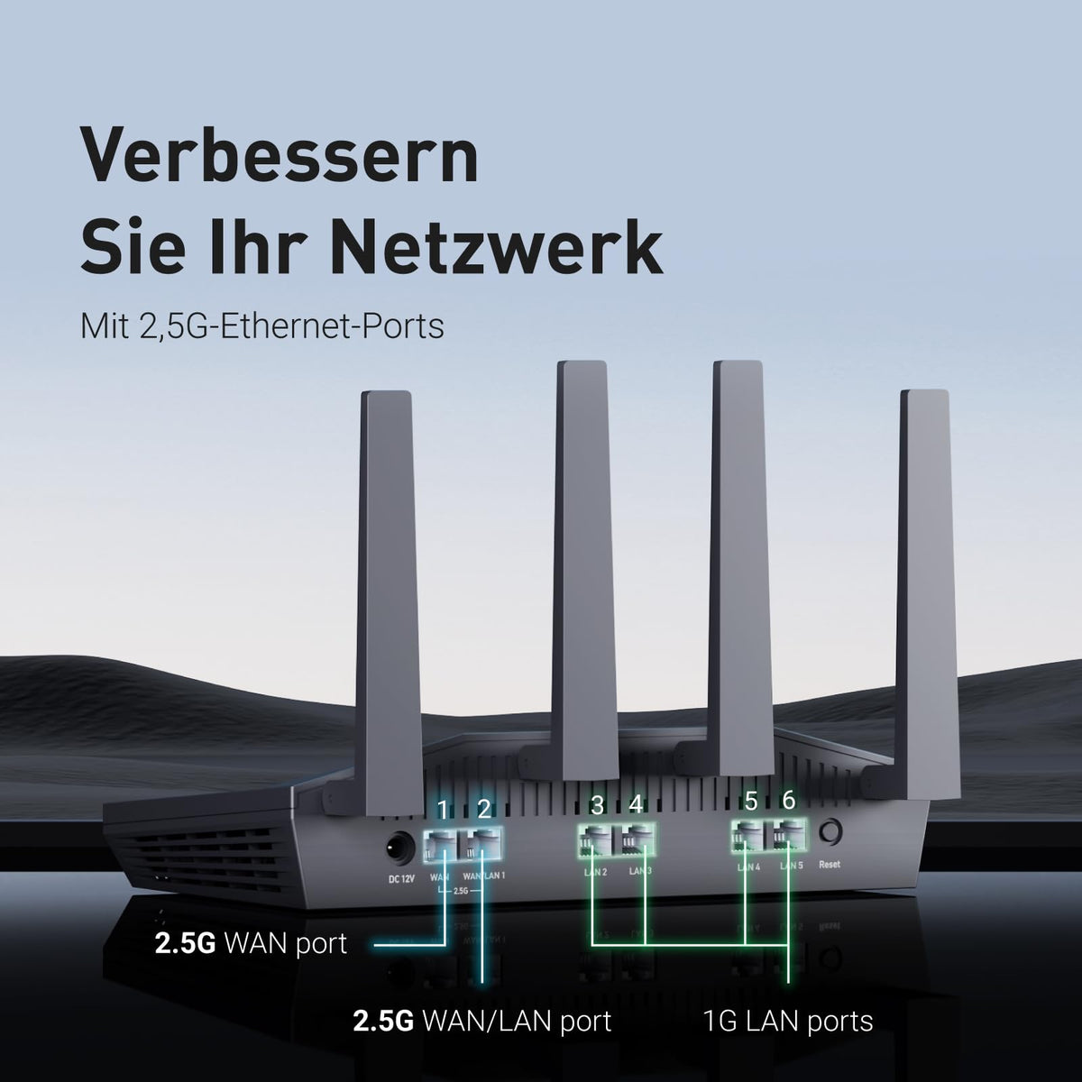 GL.iNet GL-MT6000 Flint 2 Wi-Fi 6 Gaming Router 6 GBit/s VPN 2x2,5G WireGuard