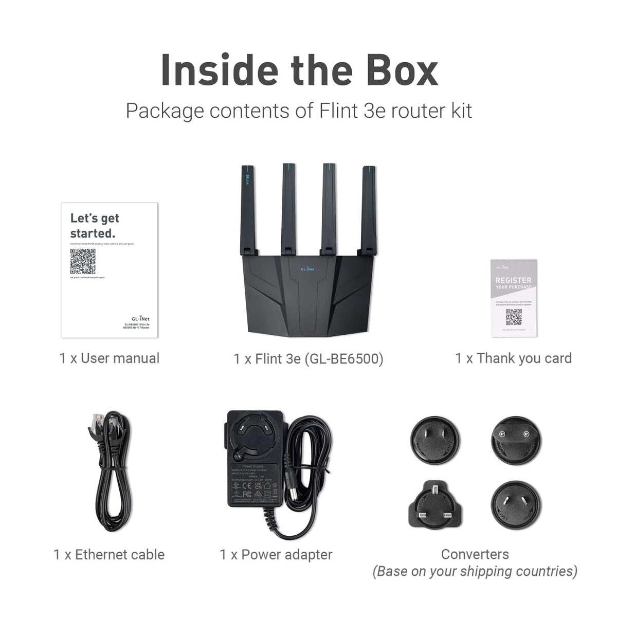 GL.iNet GL-BE6500 Flint 3e Wi-Fi 7 Router VPN 6,5 GBit/s WireGuard Gaming