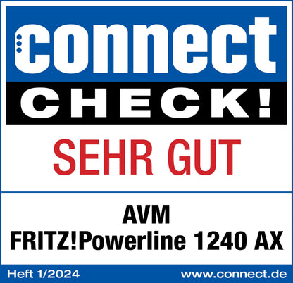 AVM FRITZ!Powerline 1240 AX Single Powerline Adapter Wi-Fi 6 1200 MBit/s