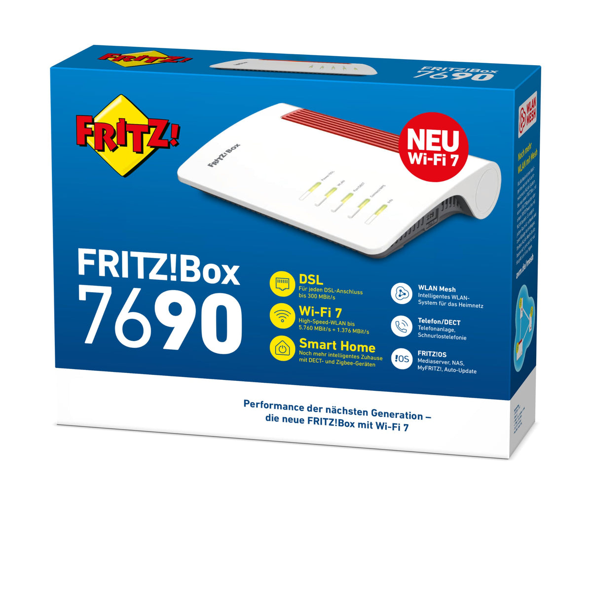 AVM FRITZ!Box 7690 DSL Router Wi-Fi 7 7,1 GBit/s WLAN Mesh Heimnetz