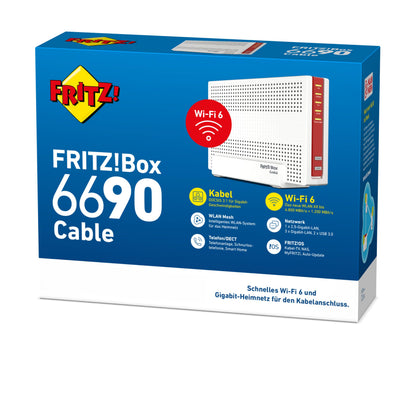 AVM FRITZ!Box 6690 Kabel Router DOCSIS 3.1 Wi-Fi 6 6 GBit/s WLAN Mesh