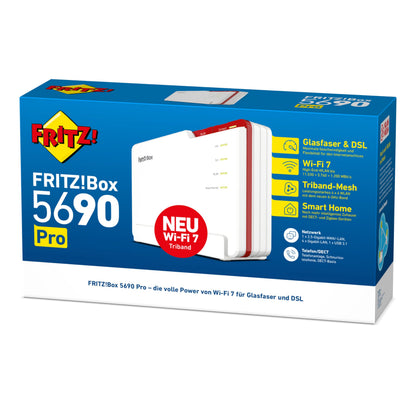 AVM FRITZ!Box 5690 Pro DSL Glasfaser Router Wi-Fi 7 18,5 GBit/s WLAN Mesh