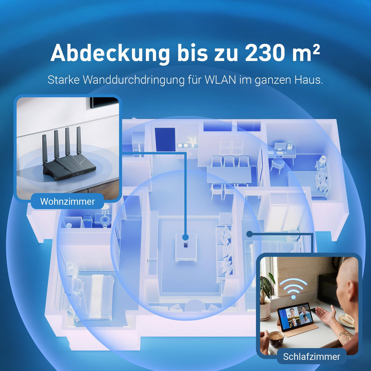 GL.iNet GL-BE6500 Flint 3e Wi-Fi 7 Router VPN 6,5 GBit/s WireGuard Gaming