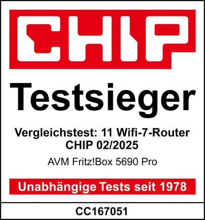 AVM FRITZ!Box 5690 Pro DSL Glasfaser Router Wi-Fi 7 18,5 GBit/s WLAN Mesh