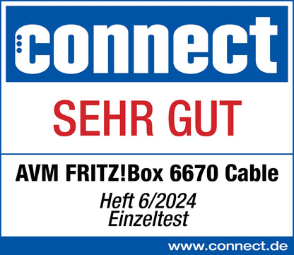 AVM FRITZ!Box 6670 Kabel Router DOCSIS 3.1 Wi-Fi 7 3,6 GBit/s Zigbee
