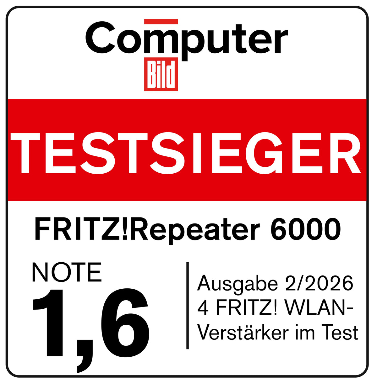 AVM FRITZ!Repeater 6000 WLAN Mesh Repeater Wi-Fi 6 6 GBit/s Triband