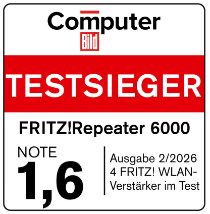 AVM FRITZ!Repeater 6000 WLAN Mesh Repeater Wi-Fi 6 6 GBit/s Triband