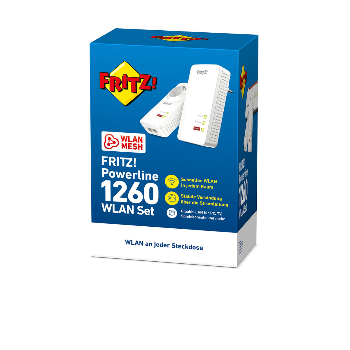 AVM FRITZ!Powerline 1260 WLAN Set Powerline Adapter Wi-Fi 5 1200 MBit/s